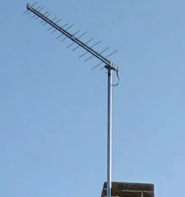 Digital television aerial installed on a chimney stack